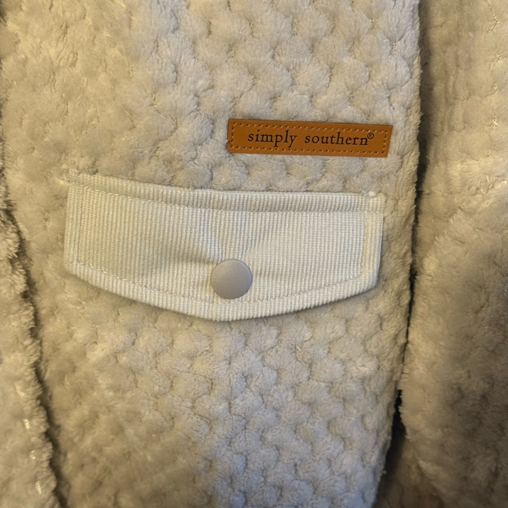NWT-Simply Southern cozy snap jacket in fog color XL‎ - Picture 4 of 5